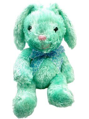 Cuddly Green Bunny Plush Stuffed Animal Soft Floppy Ears 8" Huggable